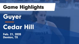 Guyer  vs Cedar Hill  Game Highlights - Feb. 21, 2020