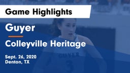 Guyer  vs Colleyville Heritage  Game Highlights - Sept. 26, 2020