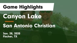 Canyon Lake  vs San Antonio Christian Game Highlights - Jan. 28, 2020