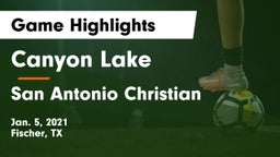 Canyon Lake  vs San Antonio Christian  Game Highlights - Jan. 5, 2021
