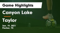 Canyon Lake  vs Taylor  Game Highlights - Jan. 19, 2021