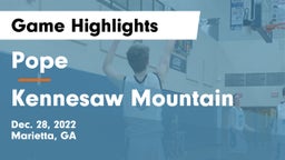 Pope  vs Kennesaw Mountain  Game Highlights - Dec. 28, 2022