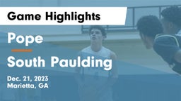 Pope  vs South Paulding  Game Highlights - Dec. 21, 2023