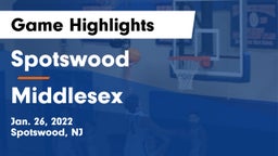 Spotswood  vs Middlesex  Game Highlights - Jan. 26, 2022