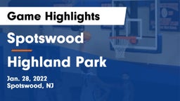 Spotswood  vs Highland Park  Game Highlights - Jan. 28, 2022