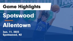 Spotswood  vs Allentown  Game Highlights - Jan. 11, 2023