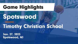 Spotswood  vs Timothy Christian School Game Highlights - Jan. 27, 2023