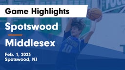 Spotswood  vs Middlesex  Game Highlights - Feb. 1, 2023