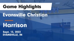 Evansville Christian  vs Harrison  Game Highlights - Sept. 13, 2022