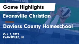 Evansville Christian  vs Daviess County Homeschool Game Highlights - Oct. 7, 2022