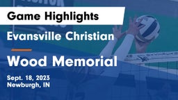 Evansville Christian  vs Wood Memorial  Game Highlights - Sept. 18, 2023