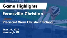 Evansville Christian  vs Pleasant View Christian School Game Highlights - Sept. 21, 2023