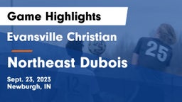 Evansville Christian  vs Northeast Dubois  Game Highlights - Sept. 23, 2023