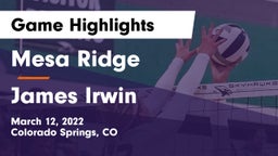 Mesa Ridge  vs James Irwin Game Highlights - March 12, 2022