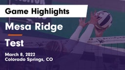 Mesa Ridge  vs Test  Game Highlights - March 8, 2022