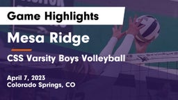 Mesa Ridge  vs CSS Varsity Boys Volleyball Game Highlights - April 7, 2023
