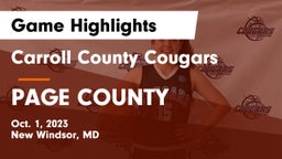 Carroll County Cougars vs PAGE COUNTY Game Highlights - Oct. 1, 2023
