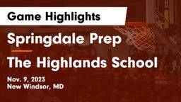 Springdale Prep vs The Highlands School Game Highlights - Nov. 9, 2023