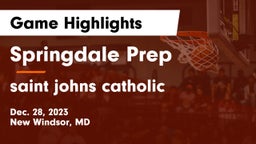 Springdale Prep vs saint johns catholic  Game Highlights - Dec. 28, 2023