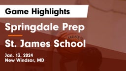 Springdale Prep vs St. James School Game Highlights - Jan. 13, 2024
