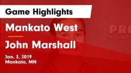 Mankato West  vs John Marshall  Game Highlights - Jan. 3, 2019