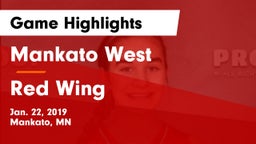Mankato West  vs Red Wing Game Highlights - Jan. 22, 2019