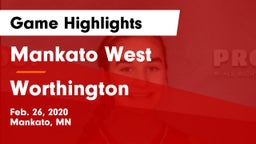 Mankato West  vs Worthington  Game Highlights - Feb. 26, 2020