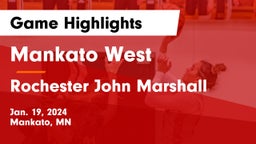 Mankato West  vs Rochester John Marshall  Game Highlights - Jan. 19, 2024