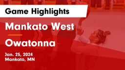 Mankato West  vs Owatonna  Game Highlights - Jan. 25, 2024