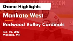 Mankato West  vs Redwood Valley Cardinals Game Highlights - Feb. 23, 2022