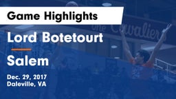 Lord Botetourt  vs Salem  Game Highlights - Dec. 29, 2017