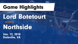 Lord Botetourt  vs Northside  Game Highlights - Jan. 12, 2018