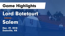 Lord Botetourt  vs Salem  Game Highlights - Dec. 29, 2018