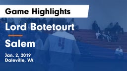 Lord Botetourt  vs Salem  Game Highlights - Jan. 2, 2019