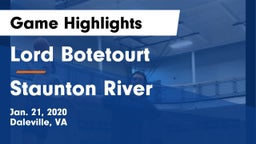 Lord Botetourt  vs Staunton River  Game Highlights - Jan. 21, 2020