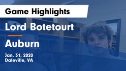 Lord Botetourt  vs Auburn  Game Highlights - Jan. 31, 2020