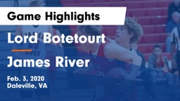 Lord Botetourt  vs James River  Game Highlights - Feb. 3, 2020