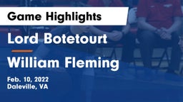 Lord Botetourt  vs William Fleming Game Highlights - Feb. 10, 2022