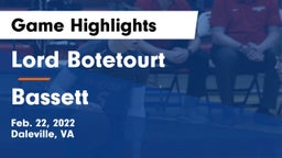 Lord Botetourt  vs Bassett  Game Highlights - Feb. 22, 2022