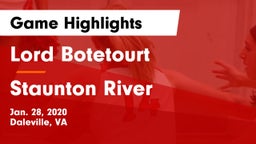 Lord Botetourt  vs Staunton River  Game Highlights - Jan. 28, 2020