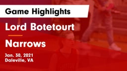 Lord Botetourt  vs Narrows  Game Highlights - Jan. 30, 2021