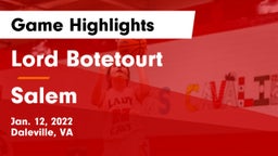 Lord Botetourt  vs Salem  Game Highlights - Jan. 12, 2022