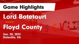 Lord Botetourt  vs Floyd County  Game Highlights - Jan. 20, 2022