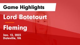 Lord Botetourt  vs Fleming  Game Highlights - Jan. 13, 2023
