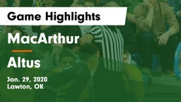 MacArthur  vs Altus  Game Highlights - Jan. 29, 2020