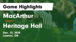 MacArthur  vs Heritage Hall  Game Highlights - Dec. 13, 2020