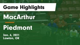 MacArthur  vs Piedmont  Game Highlights - Jan. 6, 2021