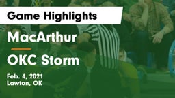 MacArthur  vs OKC Storm Game Highlights - Feb. 4, 2021