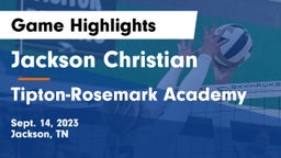 Jackson Christian  vs Tipton-Rosemark Academy Game Highlights - Sept. 14, 2023