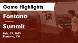 Fontana  vs Summit Game Highlights - Feb. 23, 2023